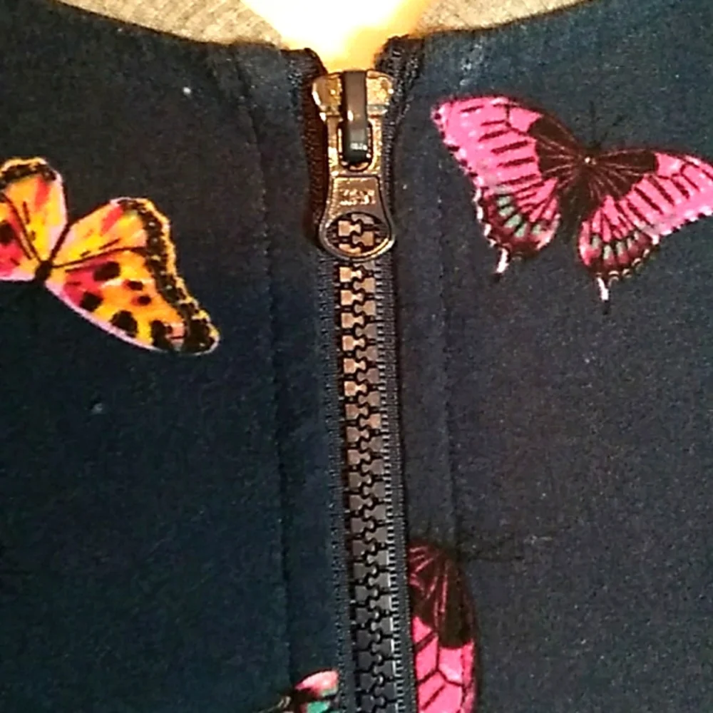 Wonder Nation Girls XL Butterfly Zipper Sweater - Picture 7 of 13